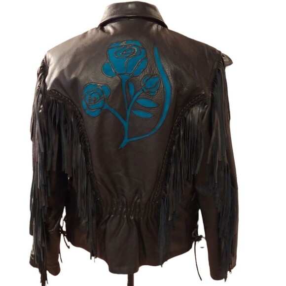 Vintage Shaf Thinsulate Leather Western Fringe Riding Jacket - Picture 3 of 13